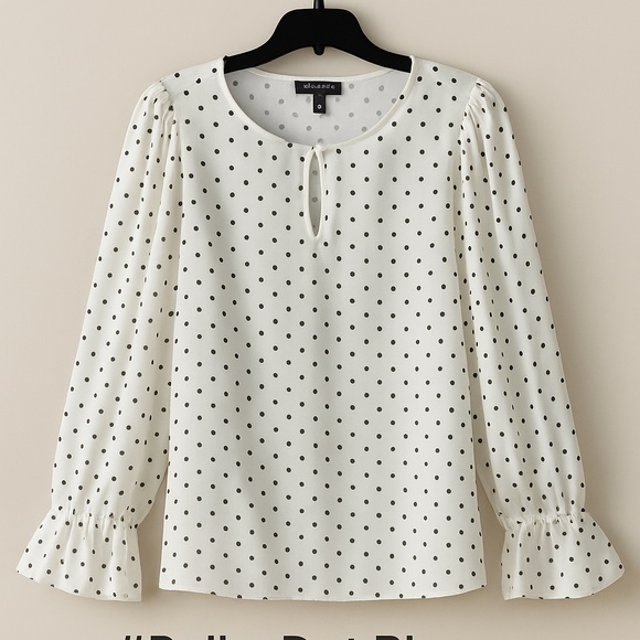 Talbots polka dots blouse. Size P/Petite Like New. - Picture 3 of 13